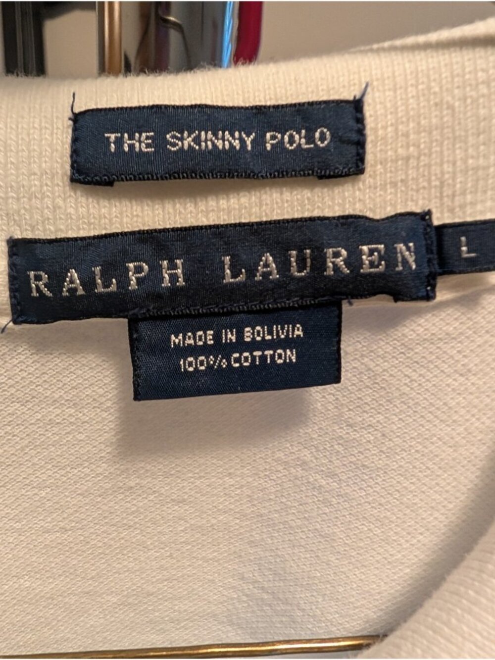 Ralph Lauren Black Label Skinny Polo Shirt Womens L White Wimbledon Big Pony - Picture 2 of 7